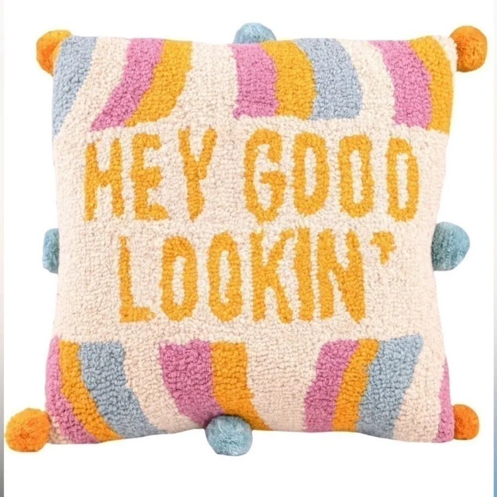 Simply Southern‎ Accent Pillow Pom Poms Hey Good Lookin’